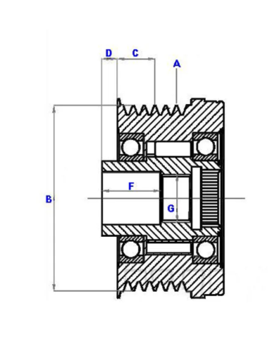 Alternador - polea desconectable