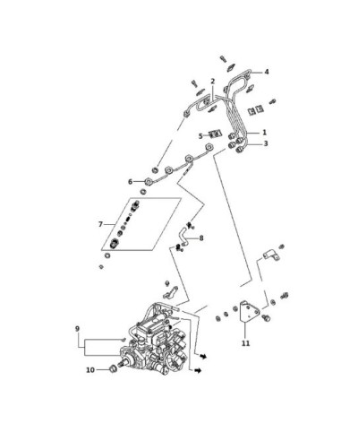 Inyector diesel - tuberia