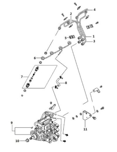 Inyector diesel - tuberia