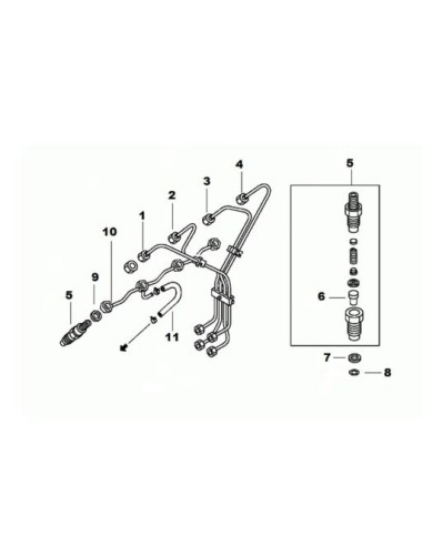 Inyector diesel - tuberia