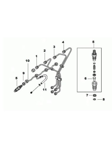 Inyector diesel - tuberia