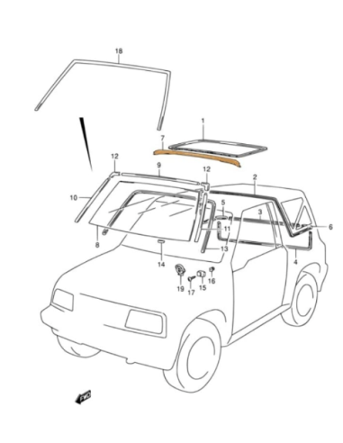 Goma techo delantero